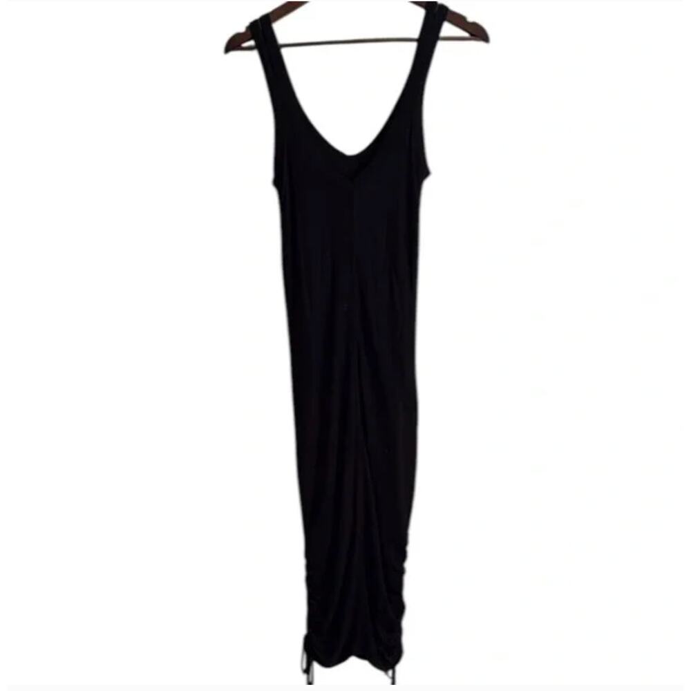 ALLSAINTS | Ola Dress Sleeveless Pullover MIDI Bodycon Side Ties Dress Black - Picture 3 of 8